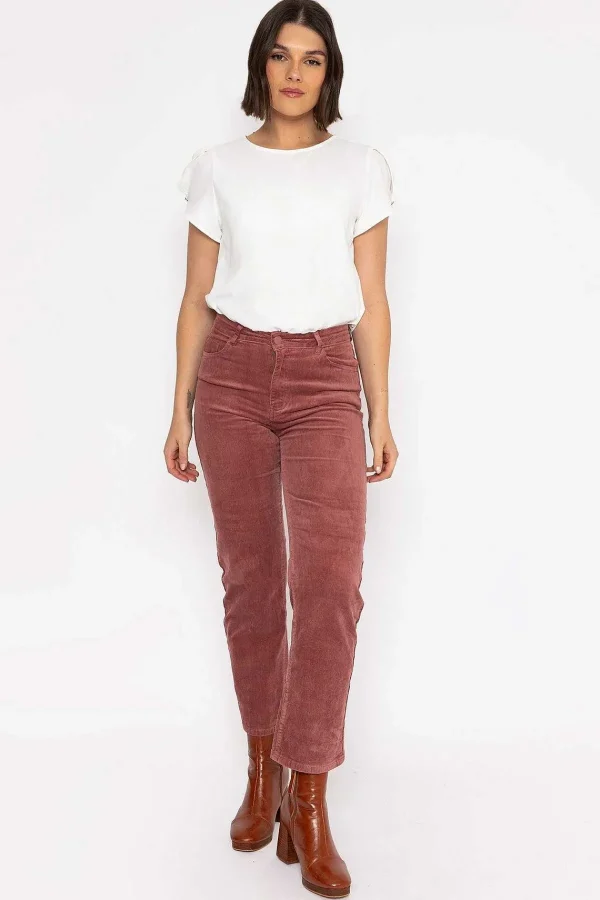 Oraije Solange Velvet Pants In Pink*Women Jeans & Trousers