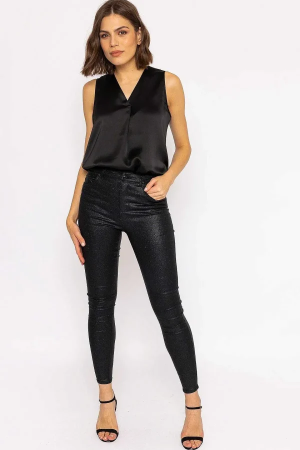 Vero Moda Sophia Skinny Glitter Pants In Black 32\\*Women Jeans & Trousers