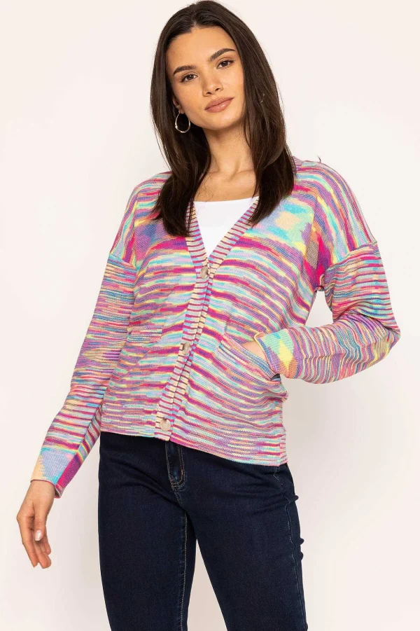 Kelly & Grace Weekend Space Dye Cardigan In Multi*Women Jumpers & Cardigans