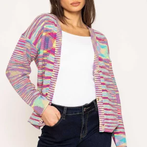 Kelly & Grace Weekend Space Dye Cardigan In Multi*Women Jumpers & Cardigans