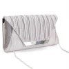 SOUL Accessories Sparkle Pleated Front Clutch In Silver* Accessories