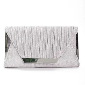 SOUL Accessories Sparkle Pleated Front Clutch In Silver* Accessories