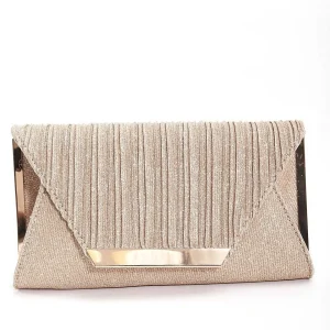SOUL Accessories Sparkle Pleated Front Clutch In Gold* Accessories