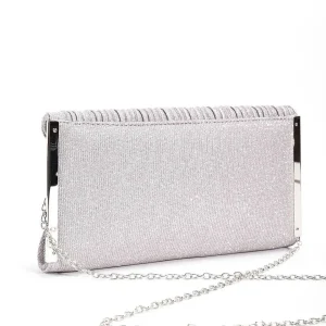 SOUL Accessories Sparkle Pleated Front Clutch In Silver* Accessories