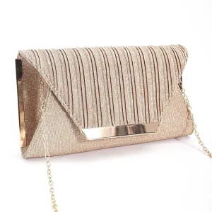 SOUL Accessories Sparkle Pleated Front Clutch In Gold* Accessories
