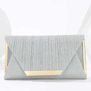 Dice Sparkly Envelope Clutch In Silver* Accessories