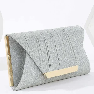 Dice Sparkly Envelope Clutch In Silver* Accessories