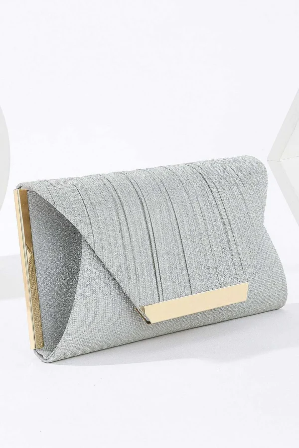 Dice Sparkly Envelope Clutch In Silver* Accessories