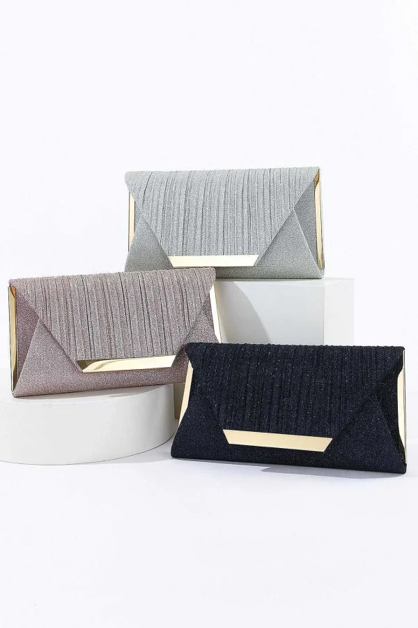 Dice Sparkly Envelope Clutch In Silver* Accessories