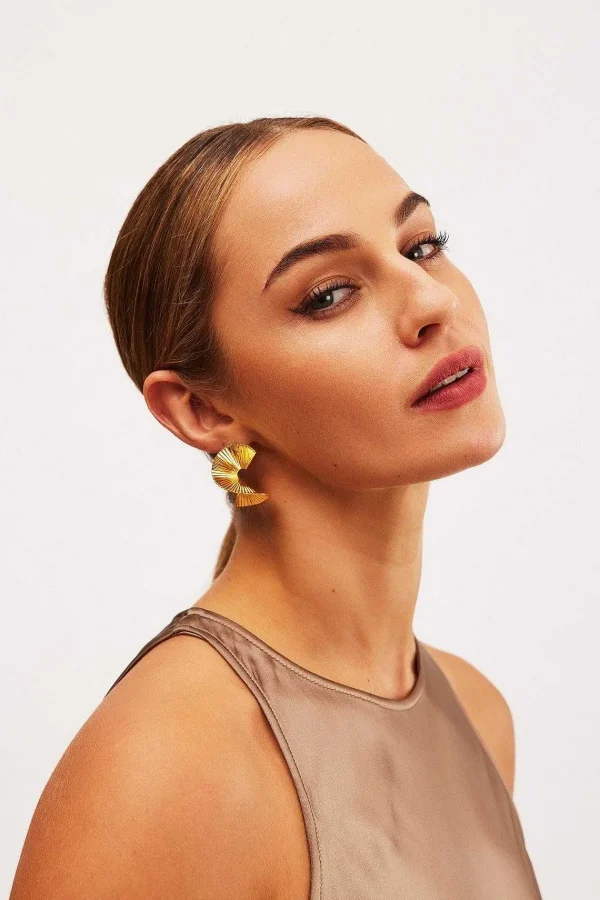 Knight & Day Spiral Gold Hoops*Women As Seen On Social