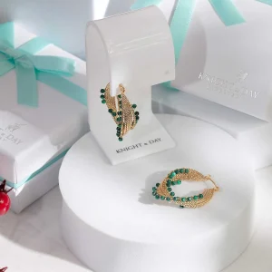 Knight & Day Spiral Green Earrings* Boxed Gifts