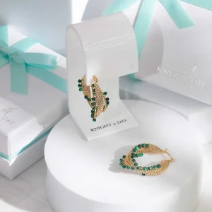 Knight & Day Spiral Green Earrings* Boxed Gifts