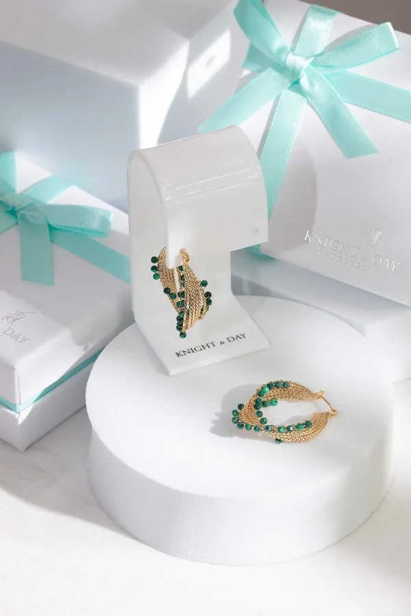 Knight & Day Spiral Green Earrings* Boxed Gifts
