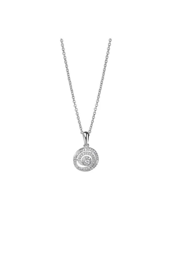 Newbridge Silverware Jewellery Spiral Pendant With Clear Stones* Boxed Gifts