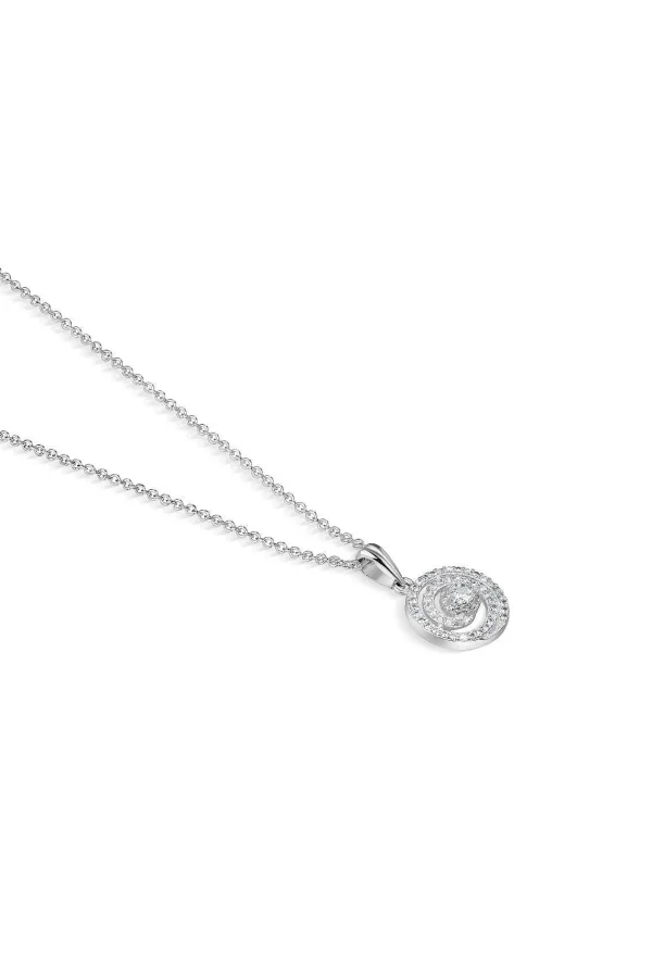 Newbridge Silverware Jewellery Spiral Pendant With Clear Stones* Boxed Gifts