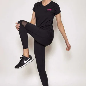 Fit Pink Sports Leggings With Deep Side Pockets In Black*Women Jeans & Trousers