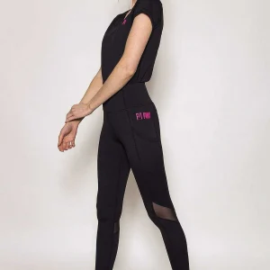 Fit Pink Sports Leggings With Deep Side Pockets In Black*Women Jeans & Trousers