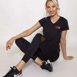 Fit Pink Sports Leggings With Deep Side Pockets In Black*Women Jeans & Trousers