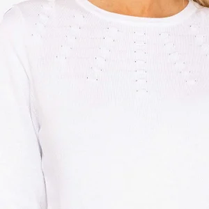 Voulez Vous Spot Detail Knit In White*Women Jumpers & Cardigans