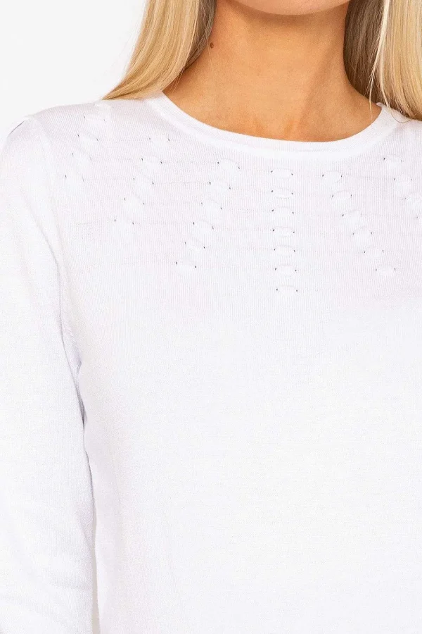 Voulez Vous Spot Detail Knit In White*Women Jumpers & Cardigans