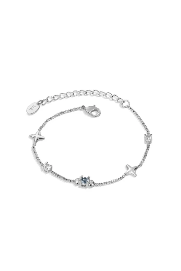 Newbridge Silverware Jewellery Star Bracelet With Blue Stones* Boxed Gifts
