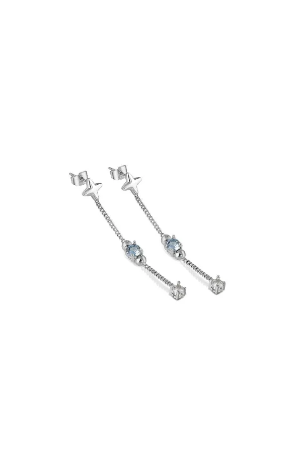 Newbridge Silverware Jewellery Star Earrings With Blue Stones* Boxed Gifts