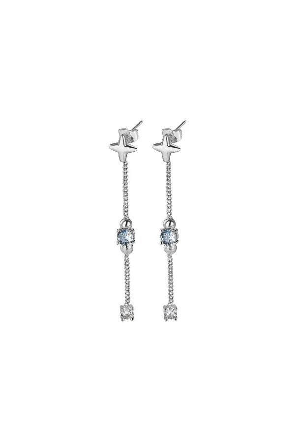 Newbridge Silverware Jewellery Star Earrings With Blue Stones* Boxed Gifts