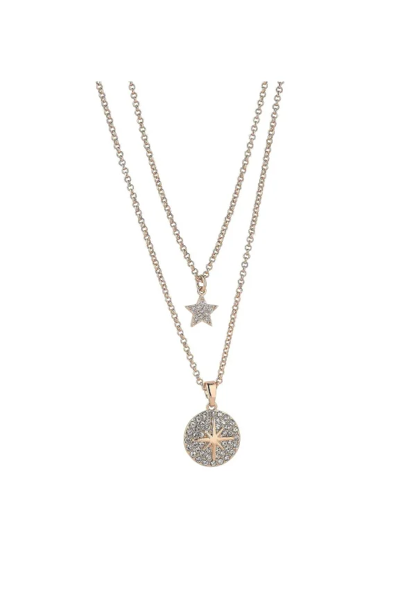 Knight & Day Star Layered Rose Gold Necklace* Jewellery