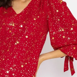 Rowen Avenue Star Print Blouse In Red*Women Tops & Blouses