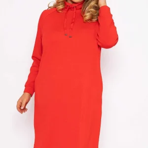 Ulla Popken Straight Fit Sweatshirt Dress In Red*Women Dresses & Jumpsuits