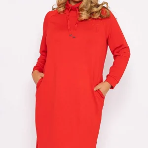 Ulla Popken Straight Fit Sweatshirt Dress In Red*Women Dresses & Jumpsuits