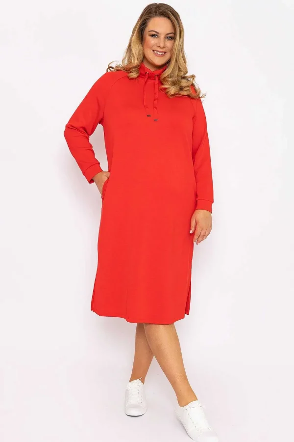 Ulla Popken Straight Fit Sweatshirt Dress In Red*Women Dresses & Jumpsuits