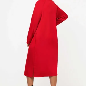 Ulla Popken Straight Fit Sweatshirt Dress In Red*Women Dresses & Jumpsuits