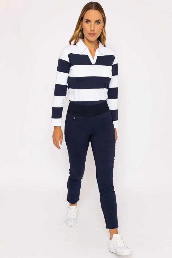 Kelly & Grace Weekend Straight Leg Bengaline Pant In Navy*Women Jeans & Trousers