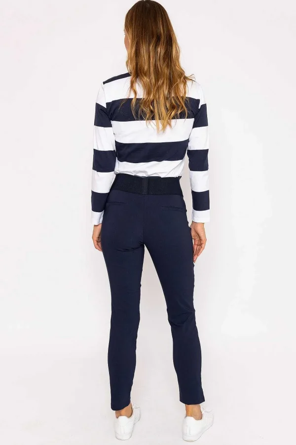 Kelly & Grace Weekend Straight Leg Bengaline Pant In Navy*Women Jeans & Trousers
