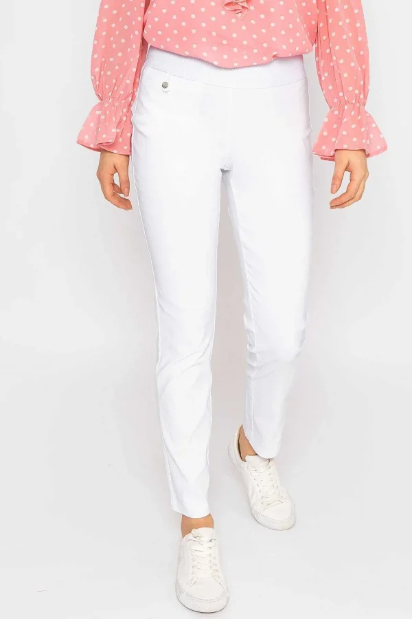 Kelly & Grace Weekend Straight Leg Bengaline Pant In White*Women Jeans & Trousers