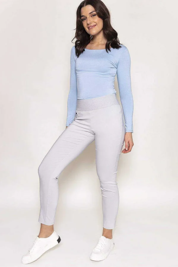 Kelly & Grace Weekend Straight Leg Bengaline Pant In Grey*Women Jeans & Trousers