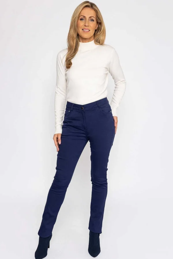 Voulez Vous Strech Trousers In Navy*Women Jeans & Trousers