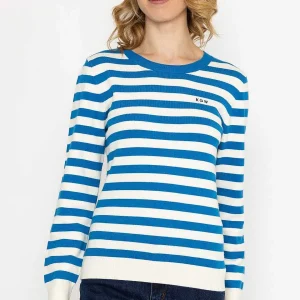 Kelly & Grace Weekend Stripe Crew Neck In Navy*Women Jumpers & Cardigans