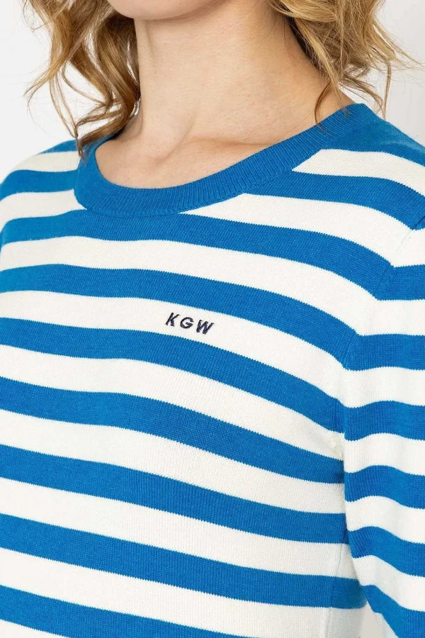 Kelly & Grace Weekend Stripe Crew Neck In Navy*Women Jumpers & Cardigans