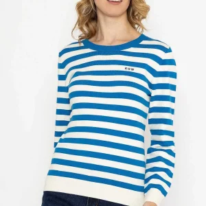 Kelly & Grace Weekend Stripe Crew Neck In Navy*Women Jumpers & Cardigans
