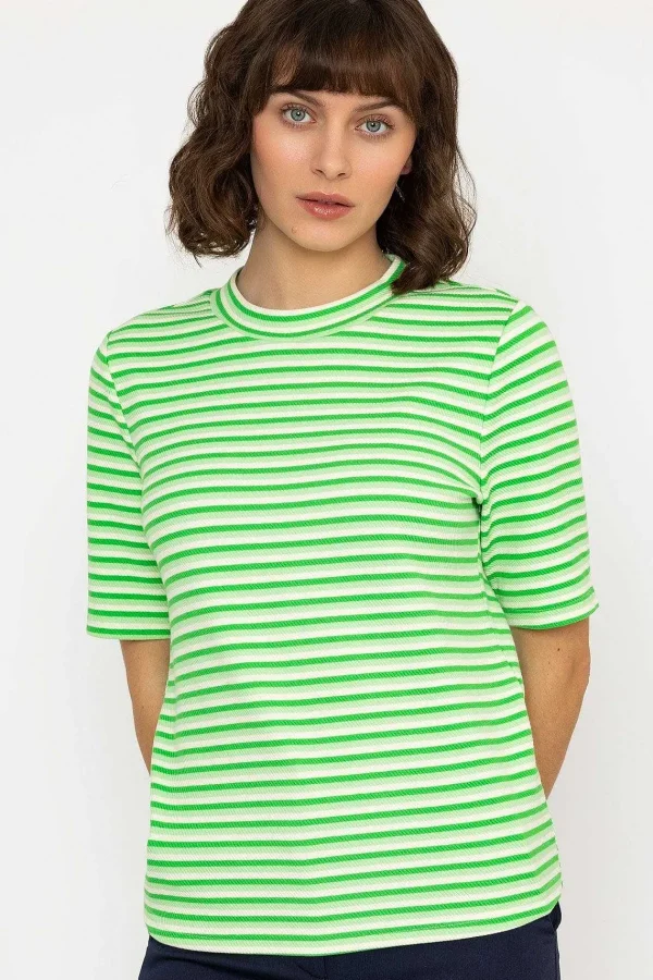 Kelly & Grace Weekend Stripe Jersey Top In Green*Women Tops & Blouses
