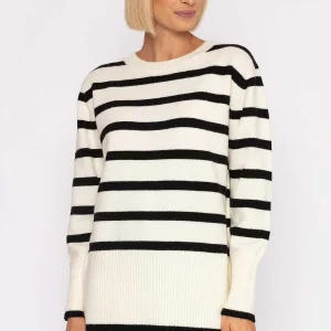J'aime la Vie Stripe Knit Sweater In Ecru*Women Jumpers & Cardigans