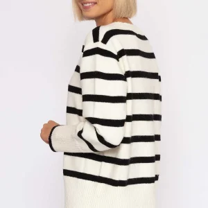 J'aime la Vie Stripe Knit Sweater In Ecru*Women Jumpers & Cardigans