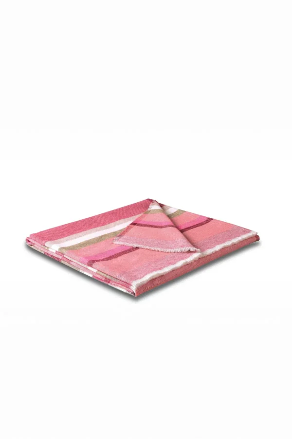 Biederlack Stripe Out Pink Blanket* Homeware