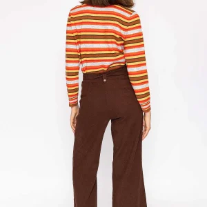 Kelly & Grace Weekend Stripe Ruffle Neck In Multi*Women Jumpers & Cardigans