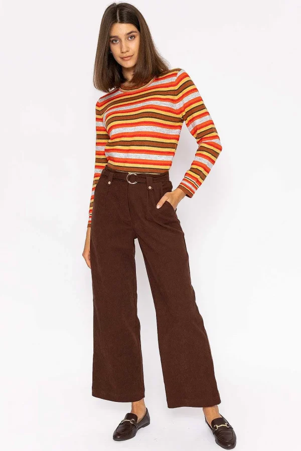 Kelly & Grace Weekend Stripe Ruffle Neck In Multi*Women Jumpers & Cardigans