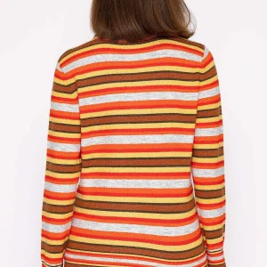 Kelly & Grace Weekend Stripe Ruffle Neck In Multi*Women Jumpers & Cardigans