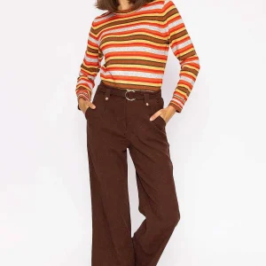 Kelly & Grace Weekend Stripe Ruffle Neck In Multi*Women Jumpers & Cardigans