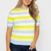Kelly & Grace Weekend Stripe Short Sleeve Knit In Blue*Women Tops & Blouses